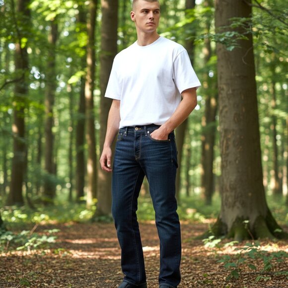 Levi’s 505 – Classic Straight Dark Denim Men's Jeans - Picture 2 of 14